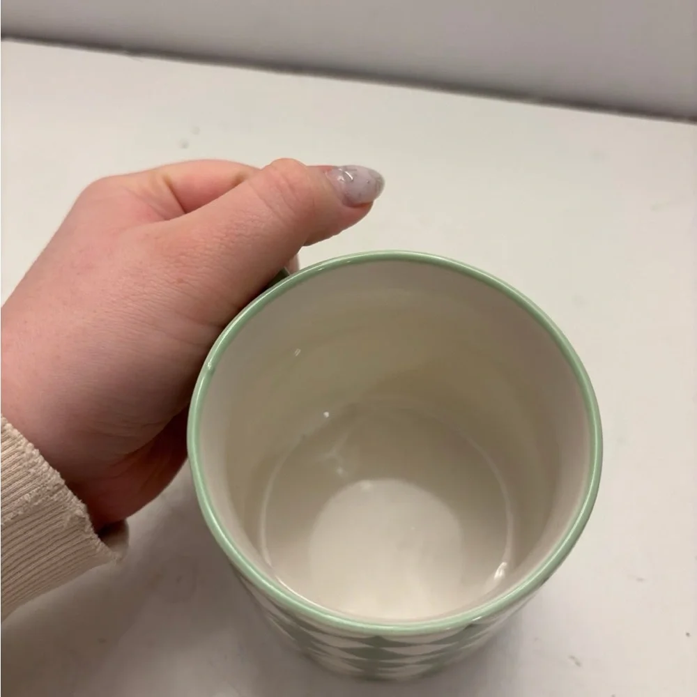 Green and White Checkered Mug